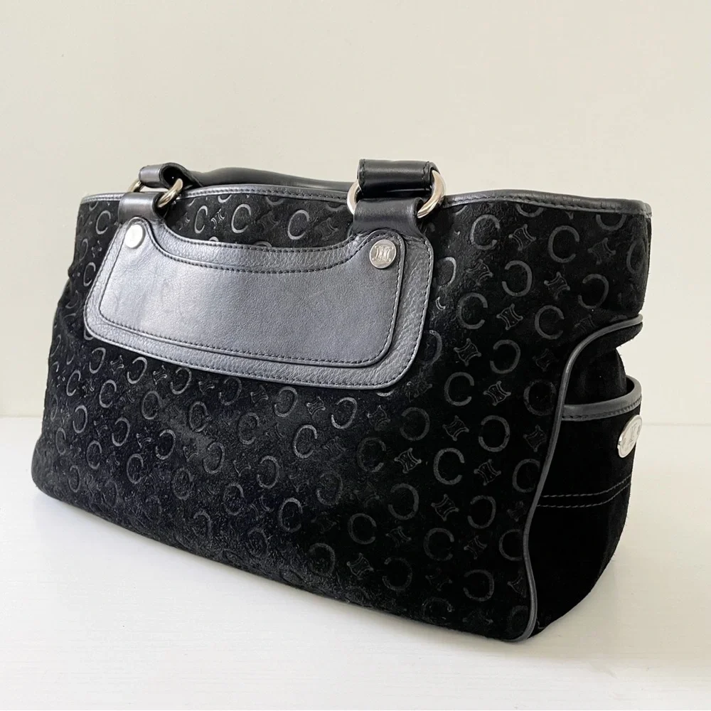 Celine black monogram suede and leather classic Boogie bag tote - Picture 2 of 10